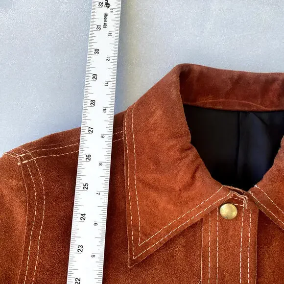 Vintage‎ Suede Jacket Womens 12 Western Ranchman Outfitters Brown Lined - Picture 9 of 10
